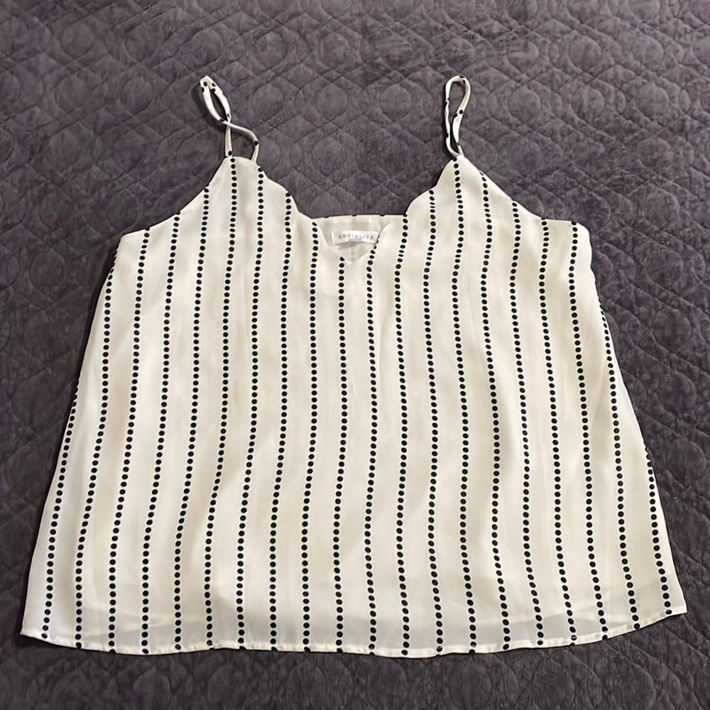 Women’s Ivory Black Dot Top